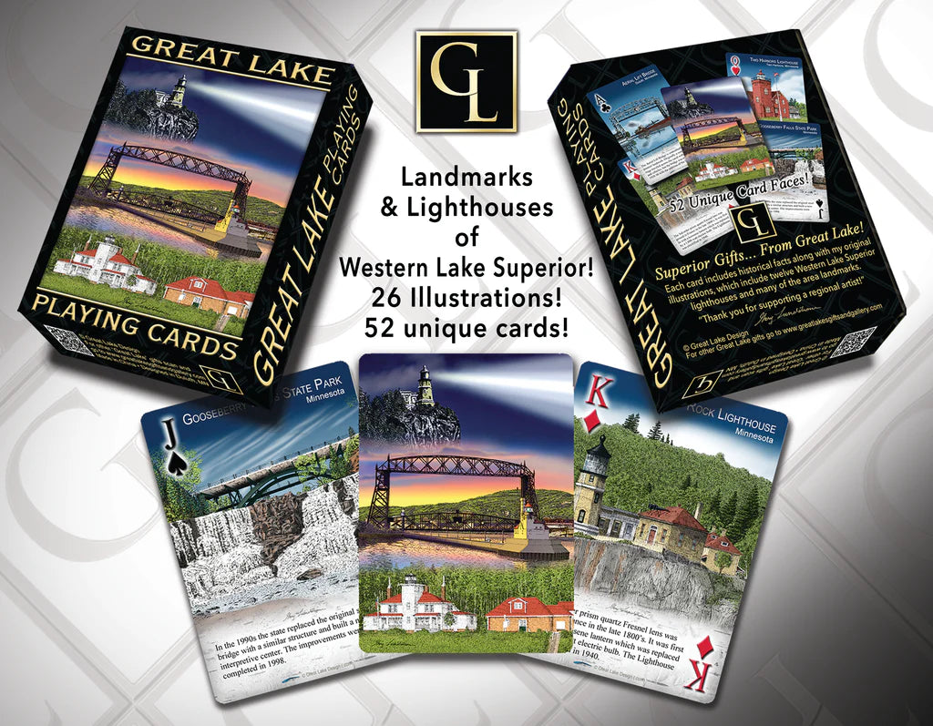 Great Lake Playing Cards Lights and Landmarks