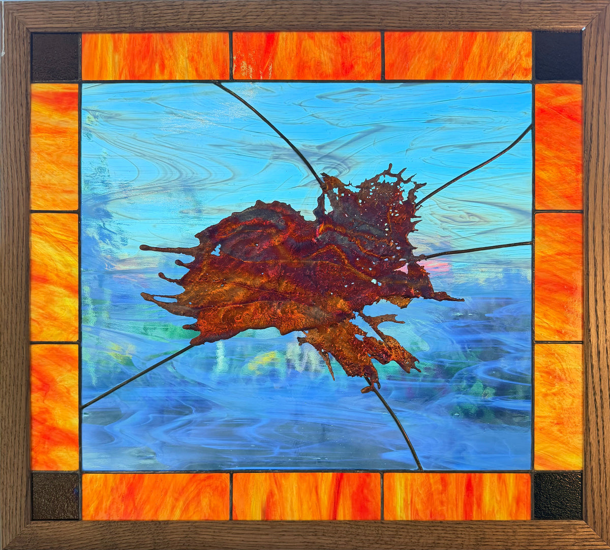 Stained Glass with Copper Splash Panel