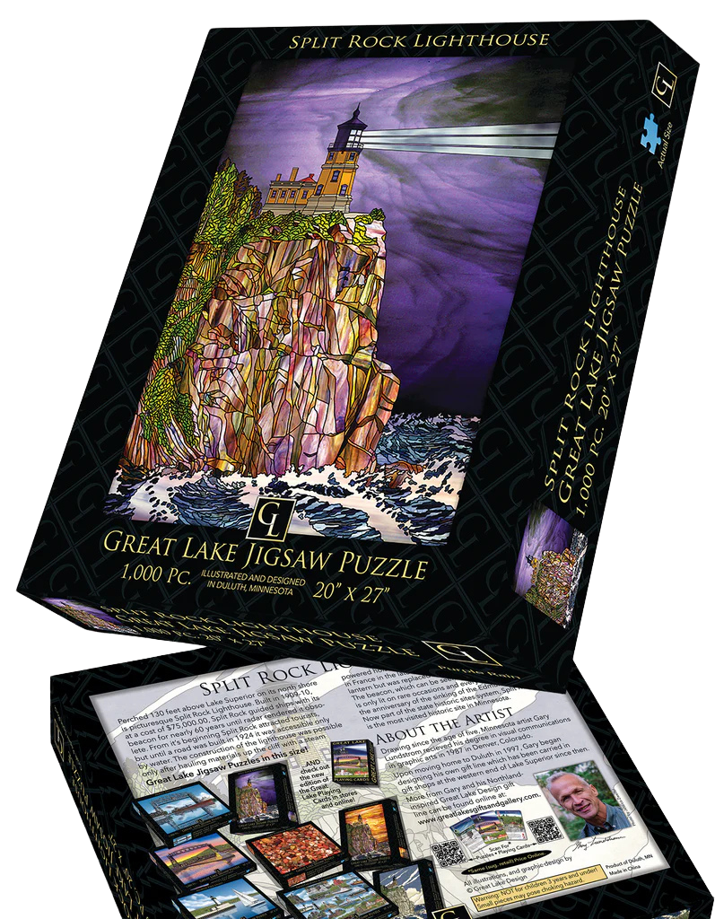 Split Rock Lighthouse Purple Rain 1,000 Piece Jigsaw Puzzle