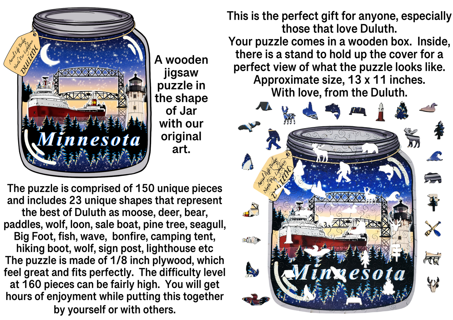 Duluth Mason Jar Wooden Jigsaw Puzzle: 150 Pieces