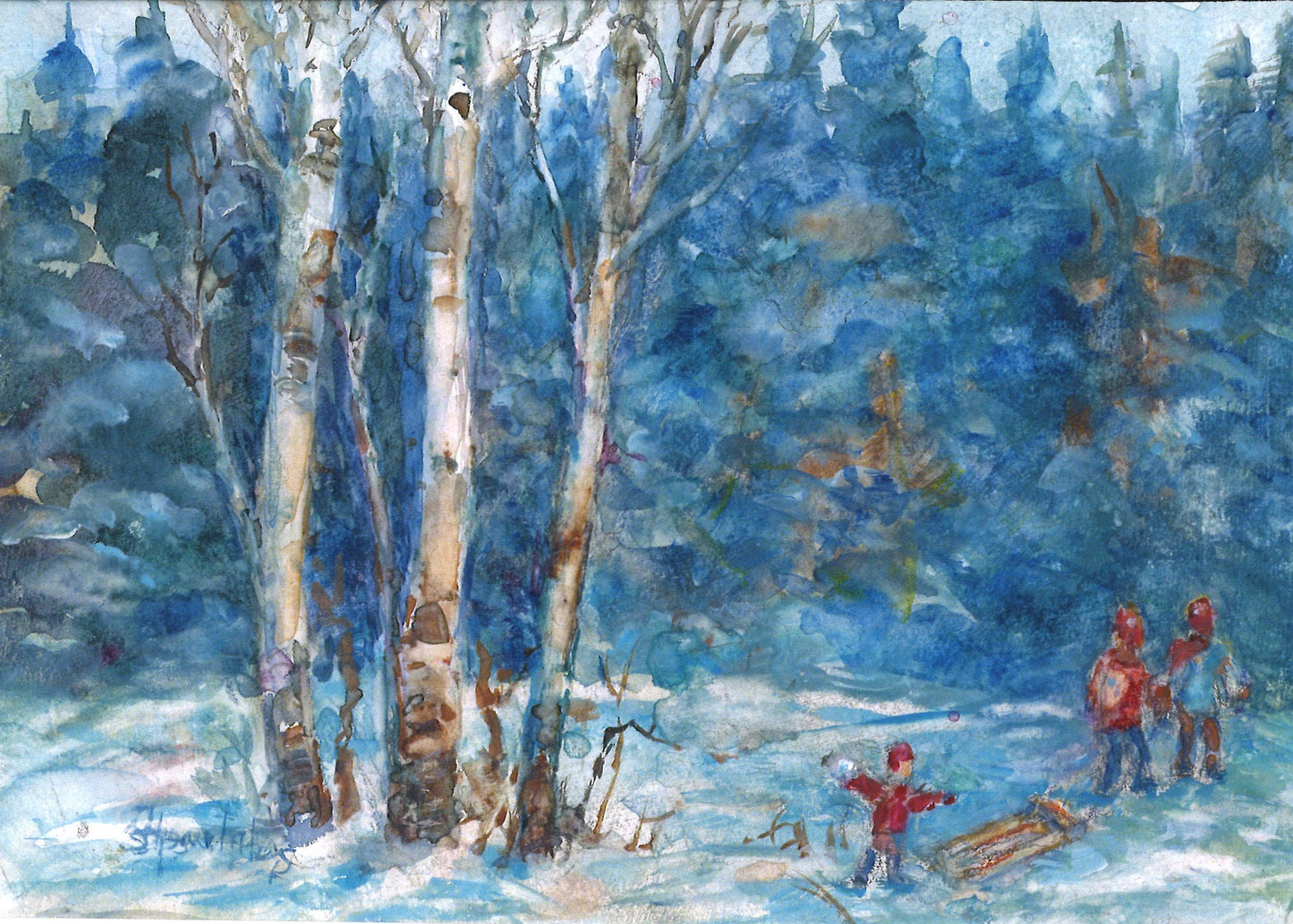 Up and Down the Hill Greeting Card