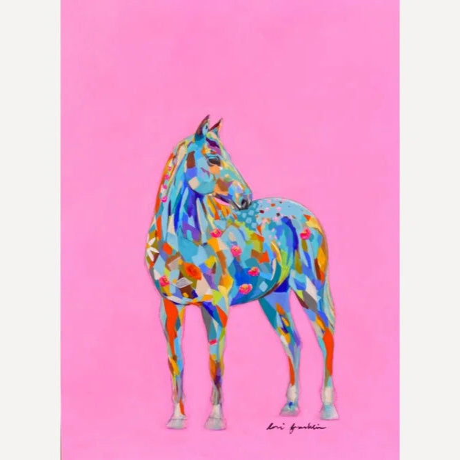 Vernal Equine, Pink Canvas Giclee Print