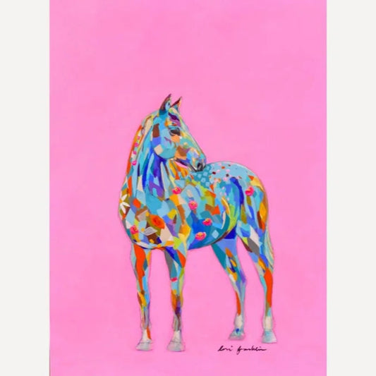 Vernal Equine, Pink Canvas Giclee Print