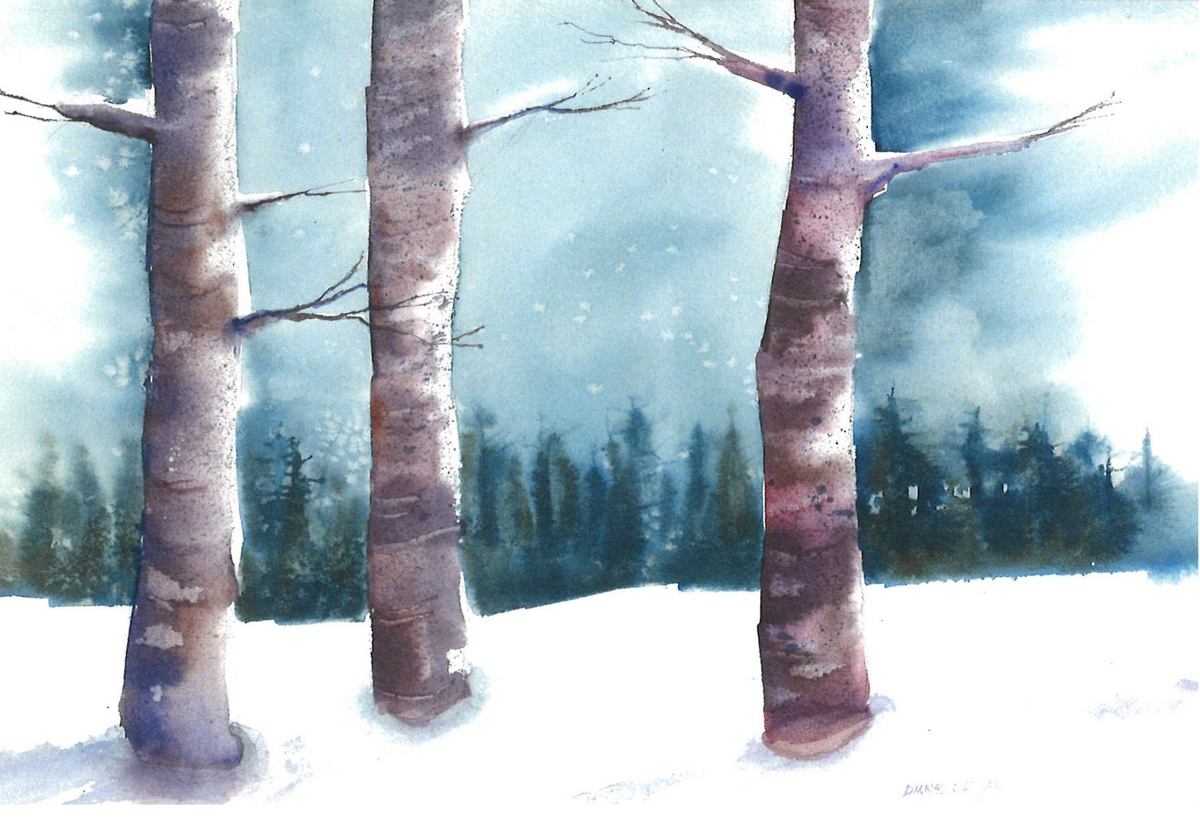 Winter Birch Greeting Card
