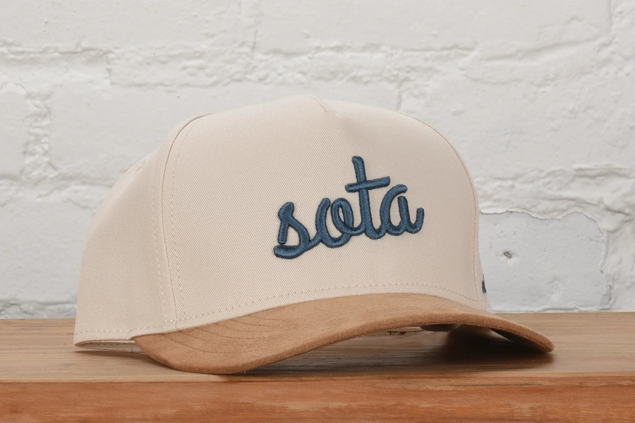 Wolftrail Sota Embroidered Snapback | Natural/Faux Suede/Denim