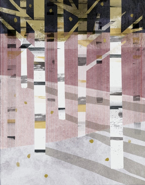 Birch Grove at Solstice 11" x 14" Illustrated Print