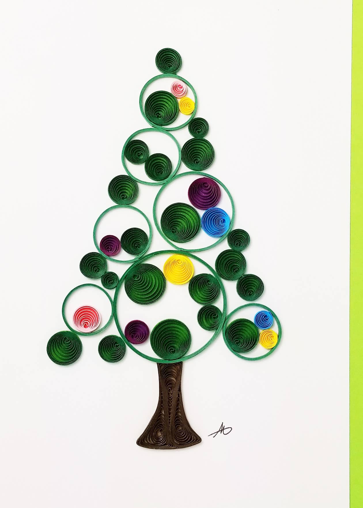 Christmas Tree Quilled Greeting Card