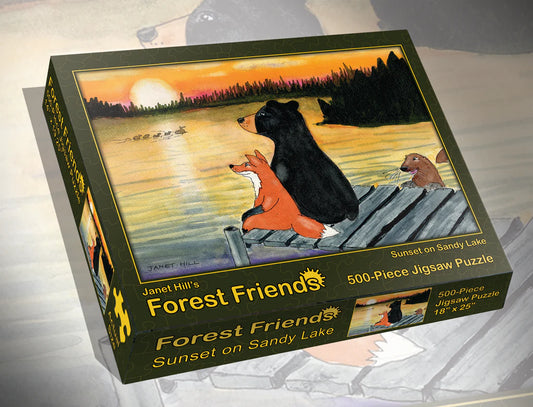 Sandy Lake | Janet Hill's Forest Friends 500 Piece Jigsaw Puzzles