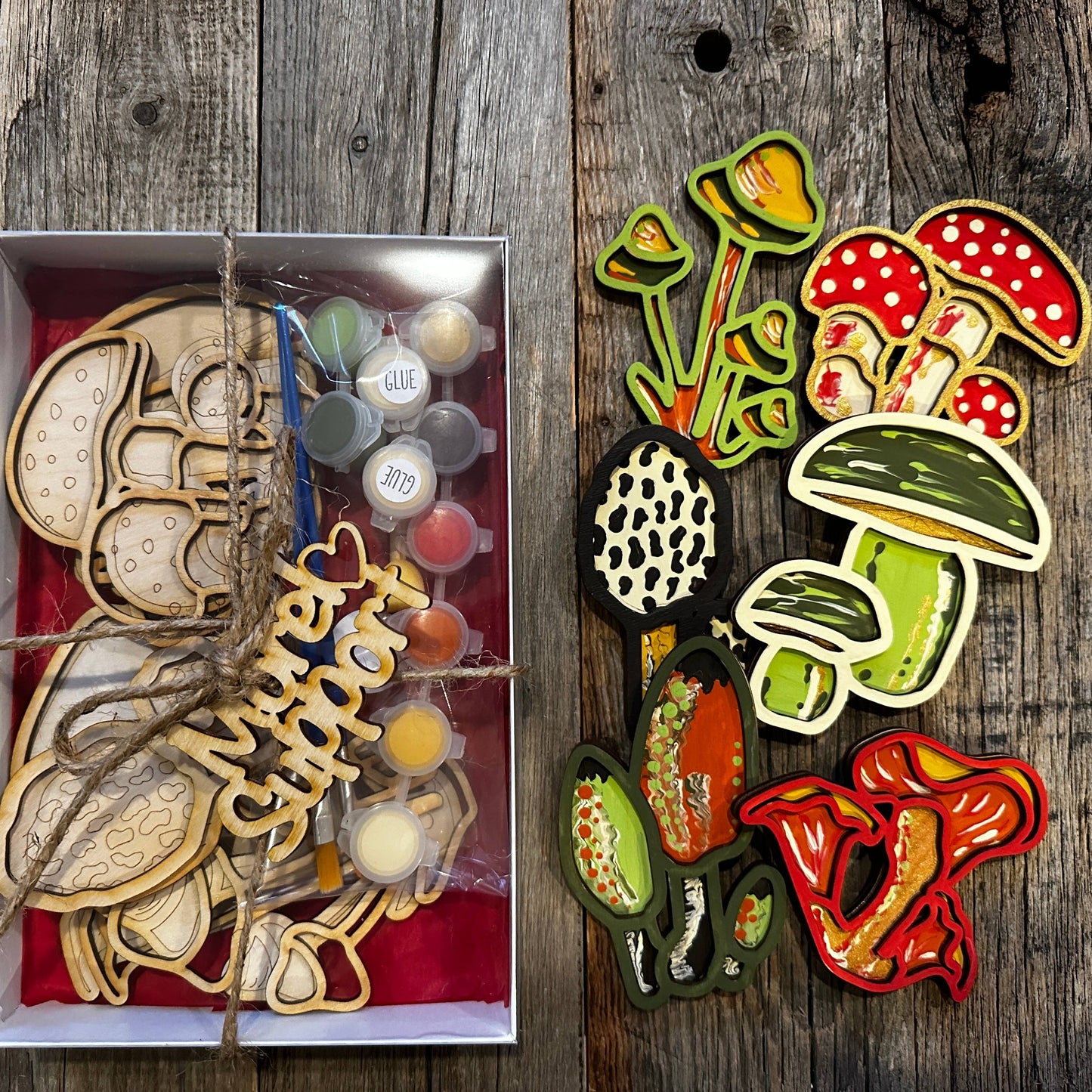 Mini DIY painting Mushrooms and Toadstools gift set