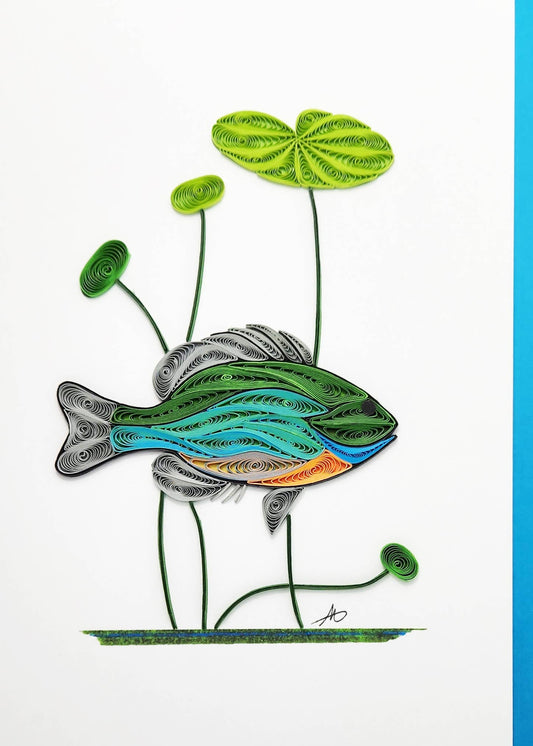 Bluegill Fish Quilled Greeting Card