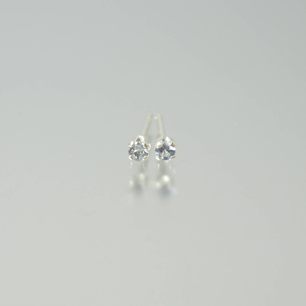 Rare Cyprine Micro Stud Sterling Silver Earrings 2mm