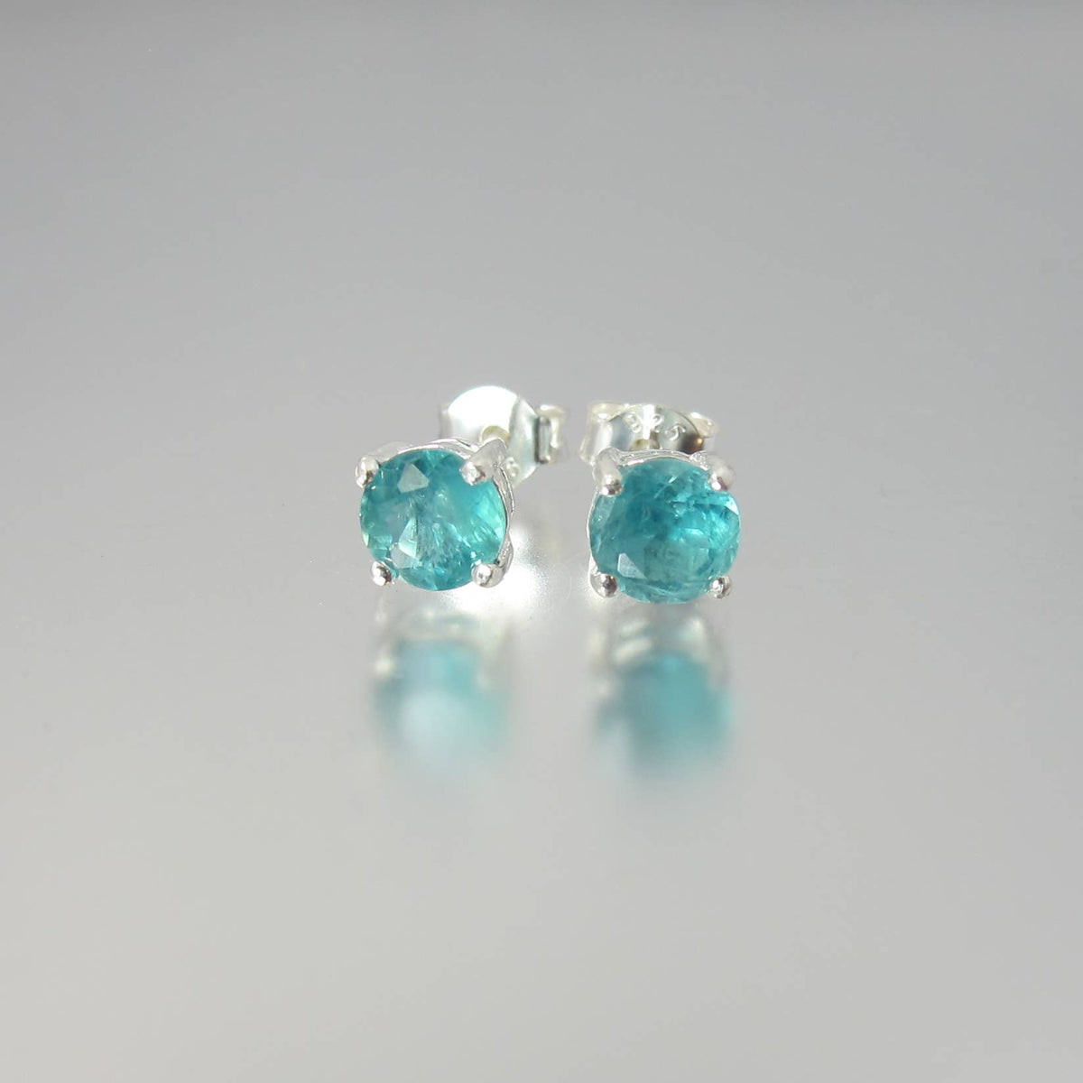 Rare Grandidierite Sterling Silver Stud Earrings