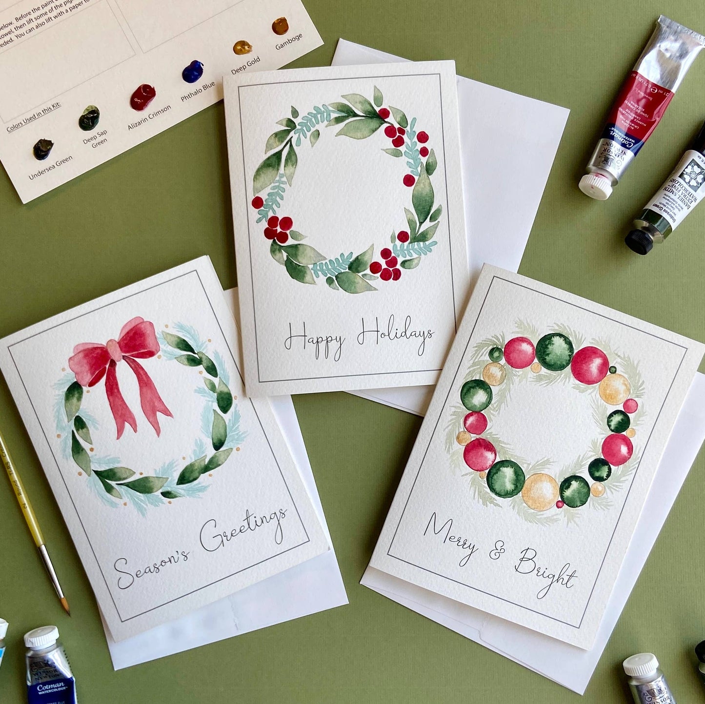 Watercolor Painting Kit: Holiday Greeting Cards