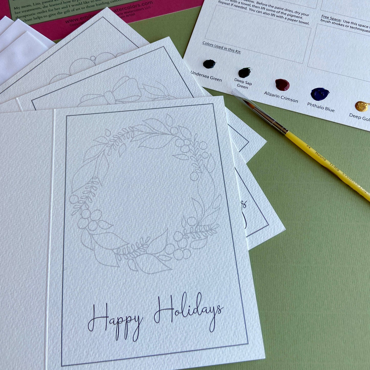 Watercolor Painting Kit: Holiday Greeting Cards