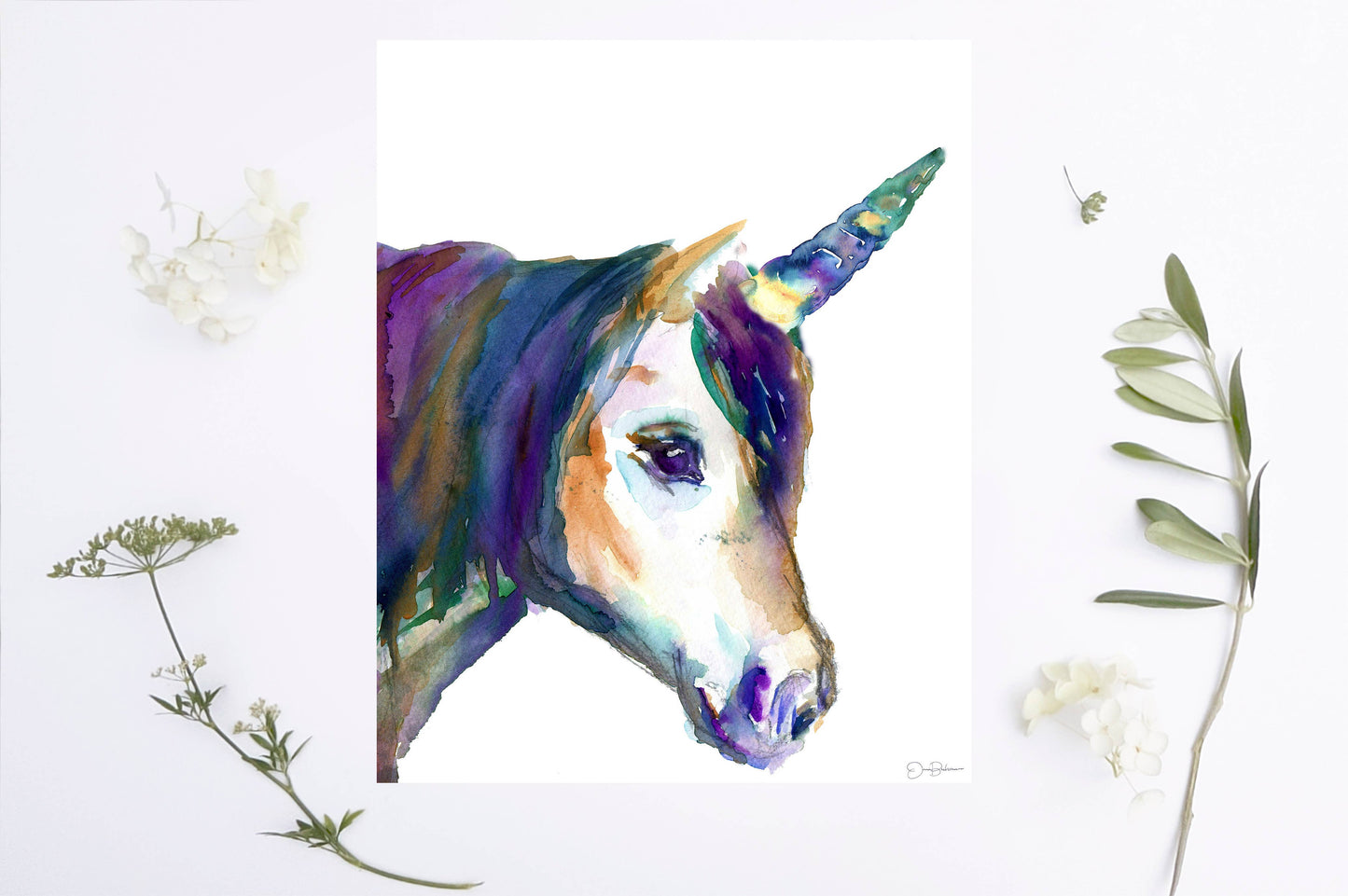 "Ulysses the Unicorn" Giclée Print: 8" x 10"