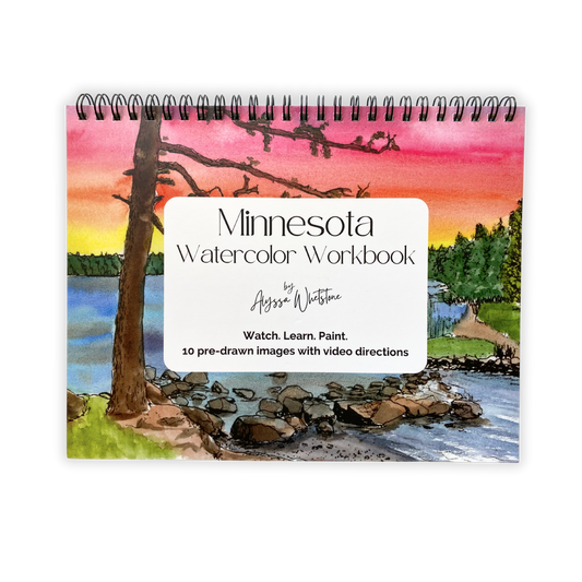 Minnesota Watercolor Workbook - Video Directions Included