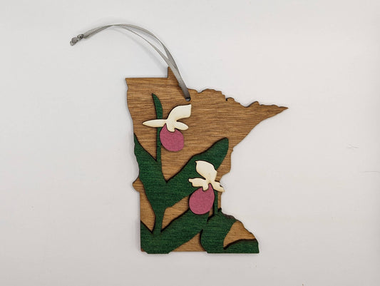 Lady's Slipper: Minnesota Wood Ornament