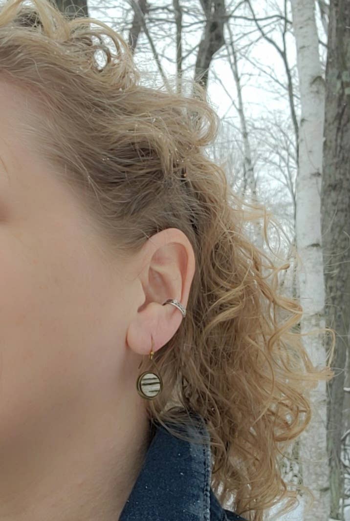 Birch Bark Earrings-Rustic Dangle