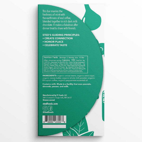 Mint Mocha 2 oz Chocolate Bar