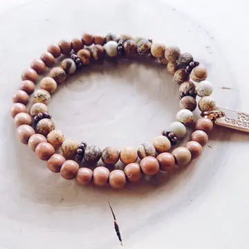 Small Wood and Jasper Bracelet