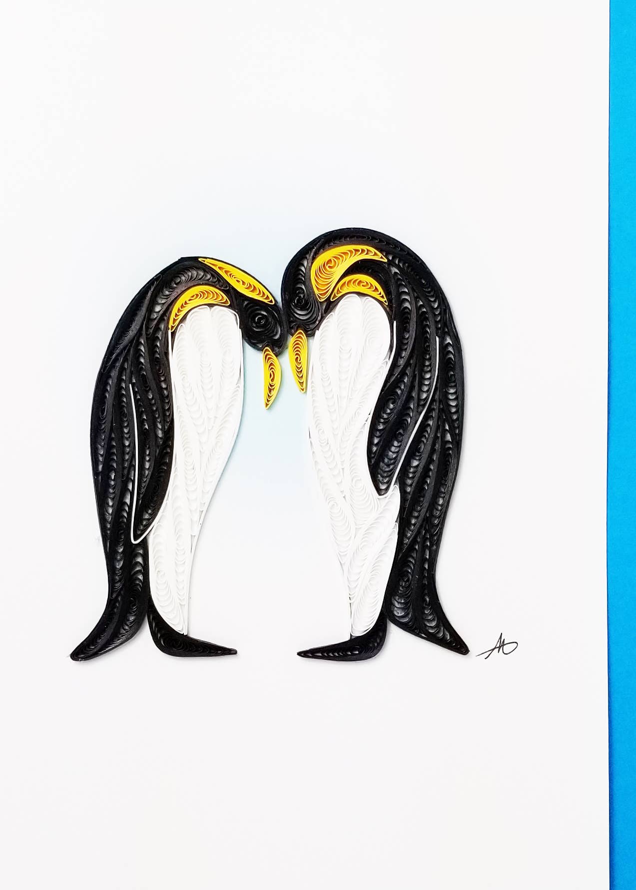 Penguin Couple Quilled Greeting Card