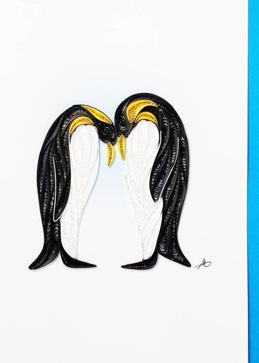 Penguin Couple Quilled Greeting Card
