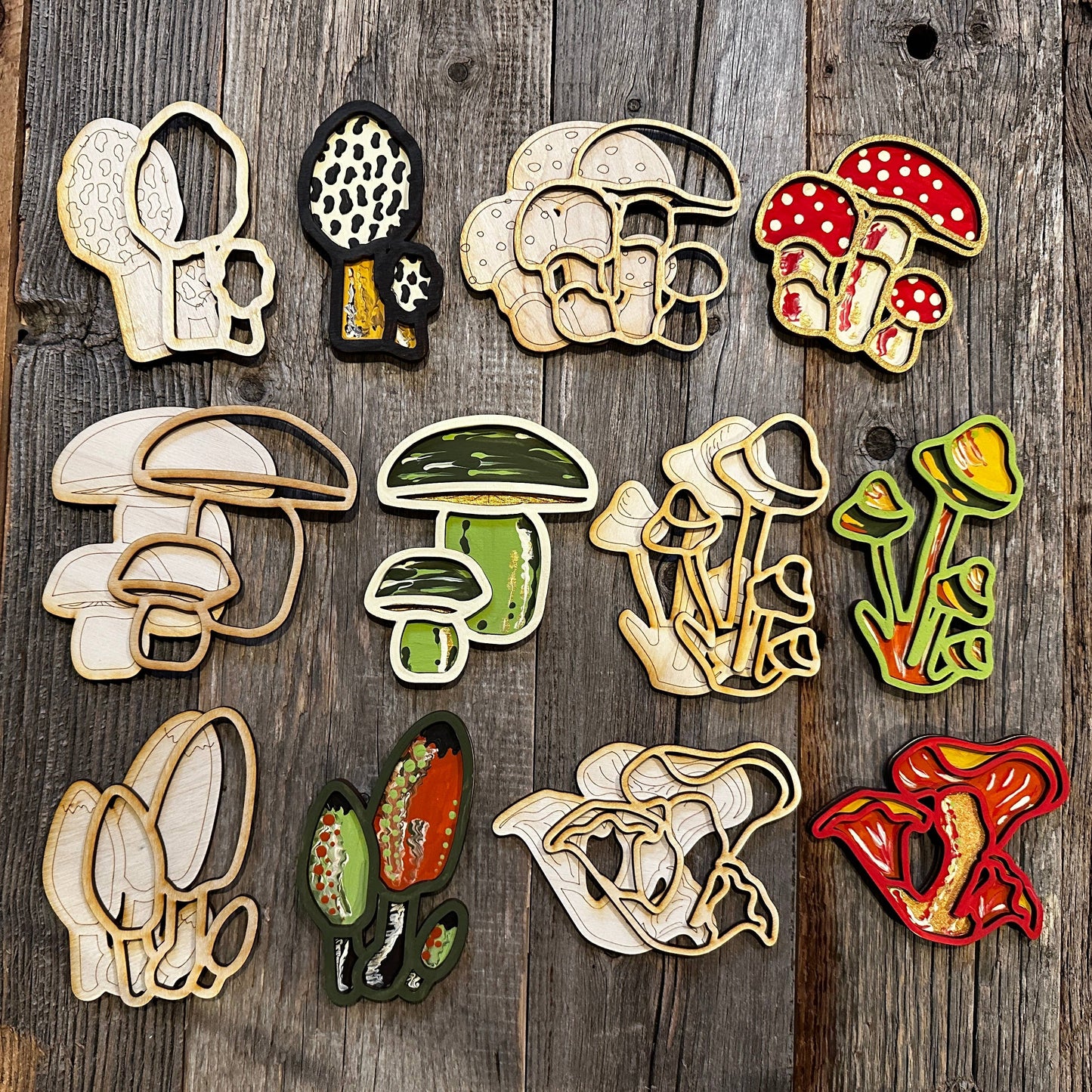 Mini DIY painting Mushrooms and Toadstools gift set