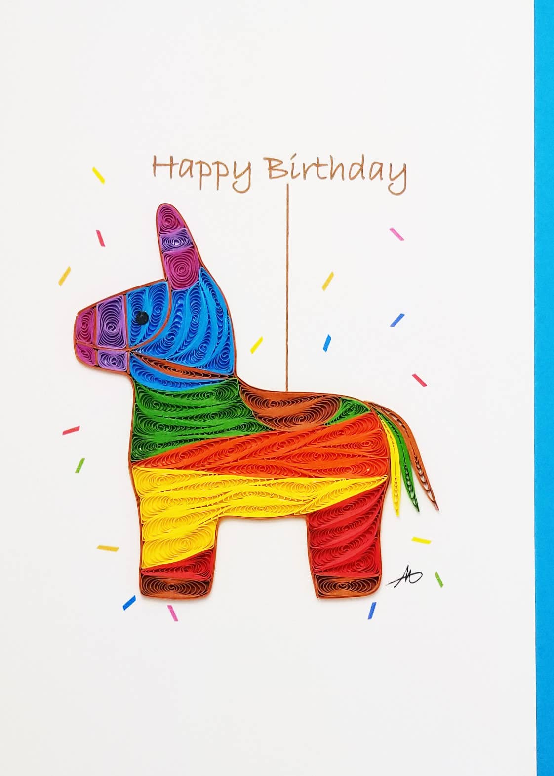 Happy Birthday Pinata Quilled Greeting Card