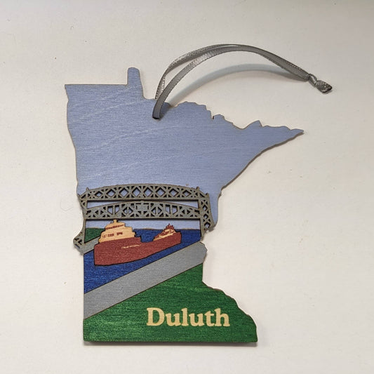 Minnesota Wood Ornament Art: Duluth
