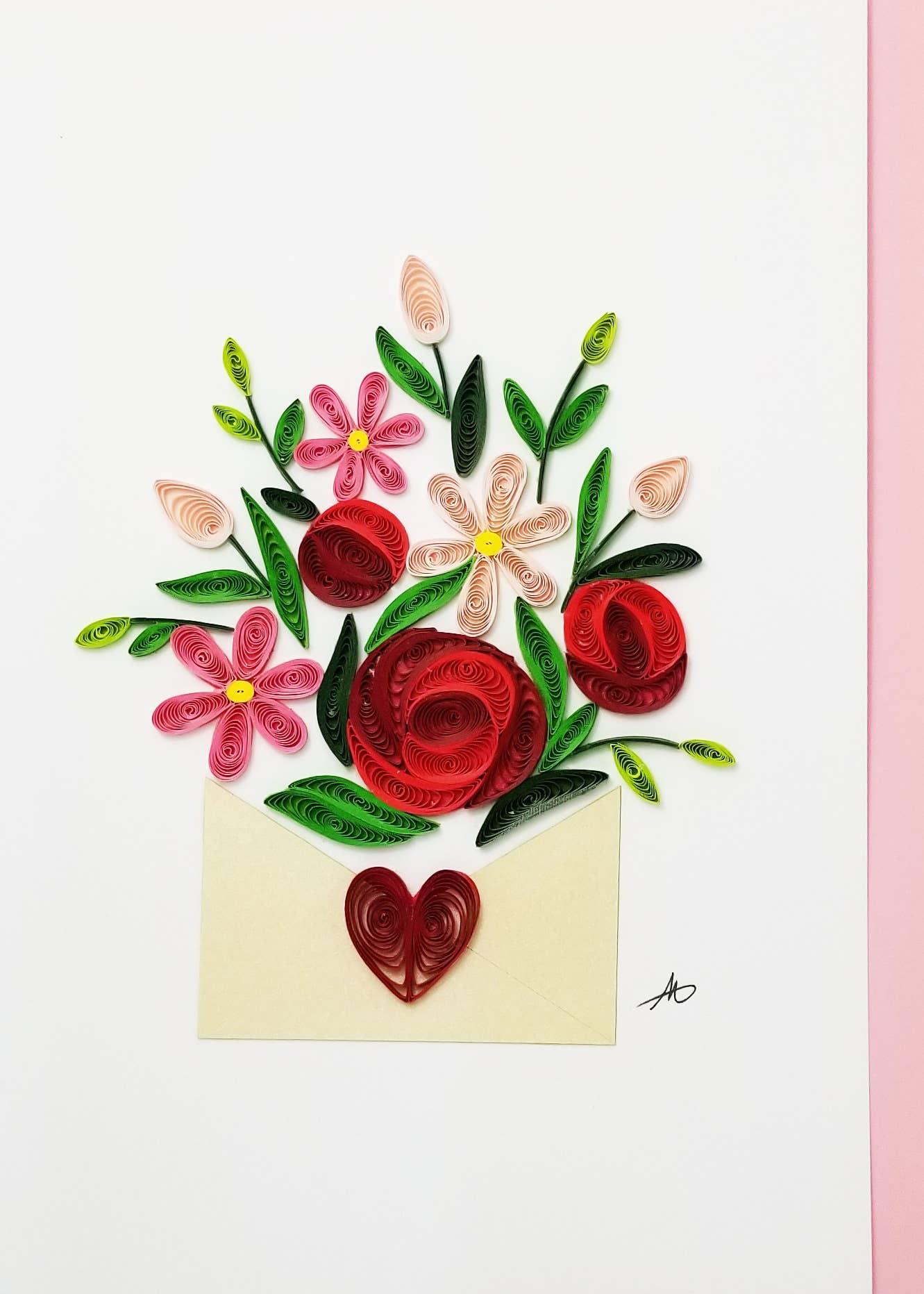 Flower Envelope Quilled Greeting Card
