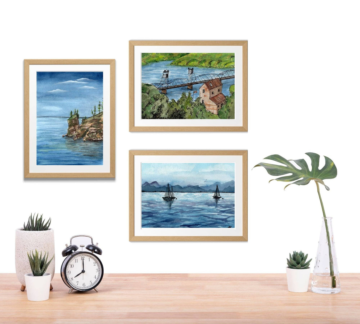 Sailboats Art Print: 8x10 inches