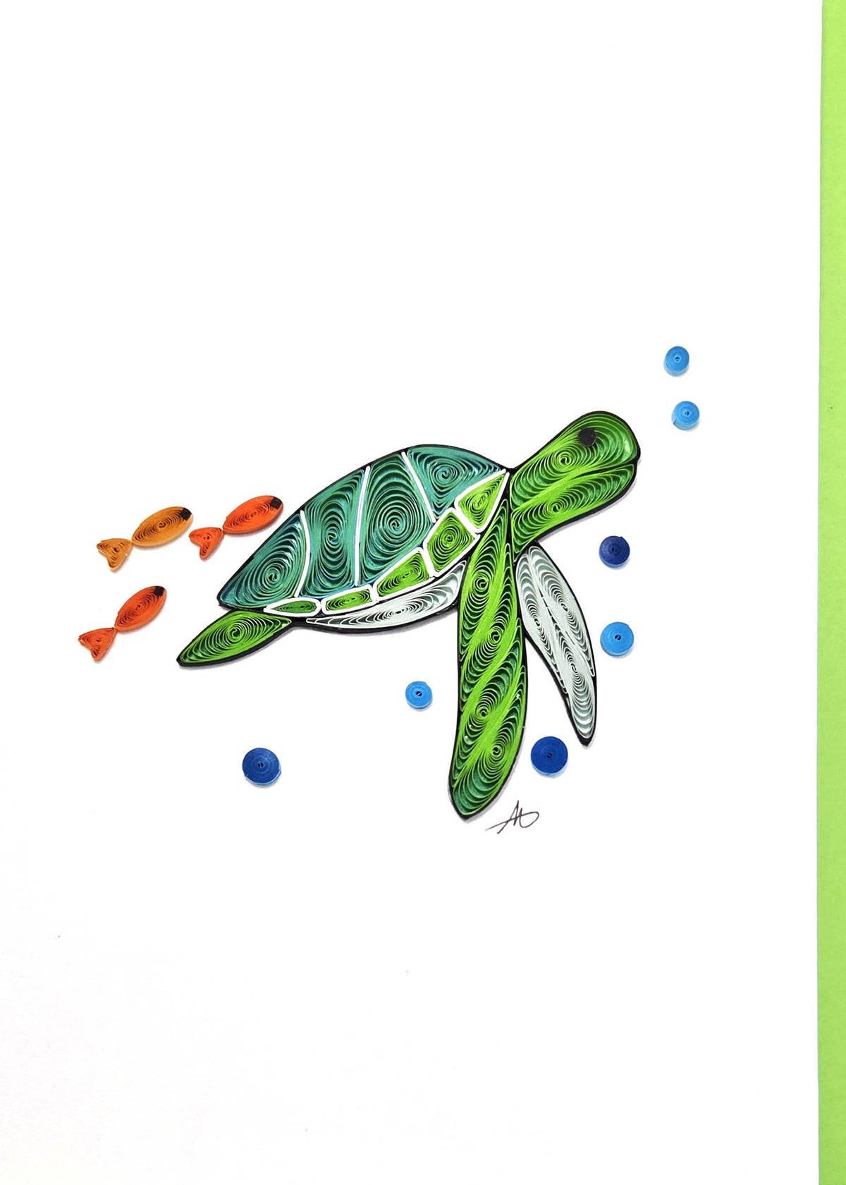 Sea Turtle Quilled Greeting Card