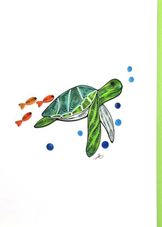 Sea Turtle Quilled Greeting Card