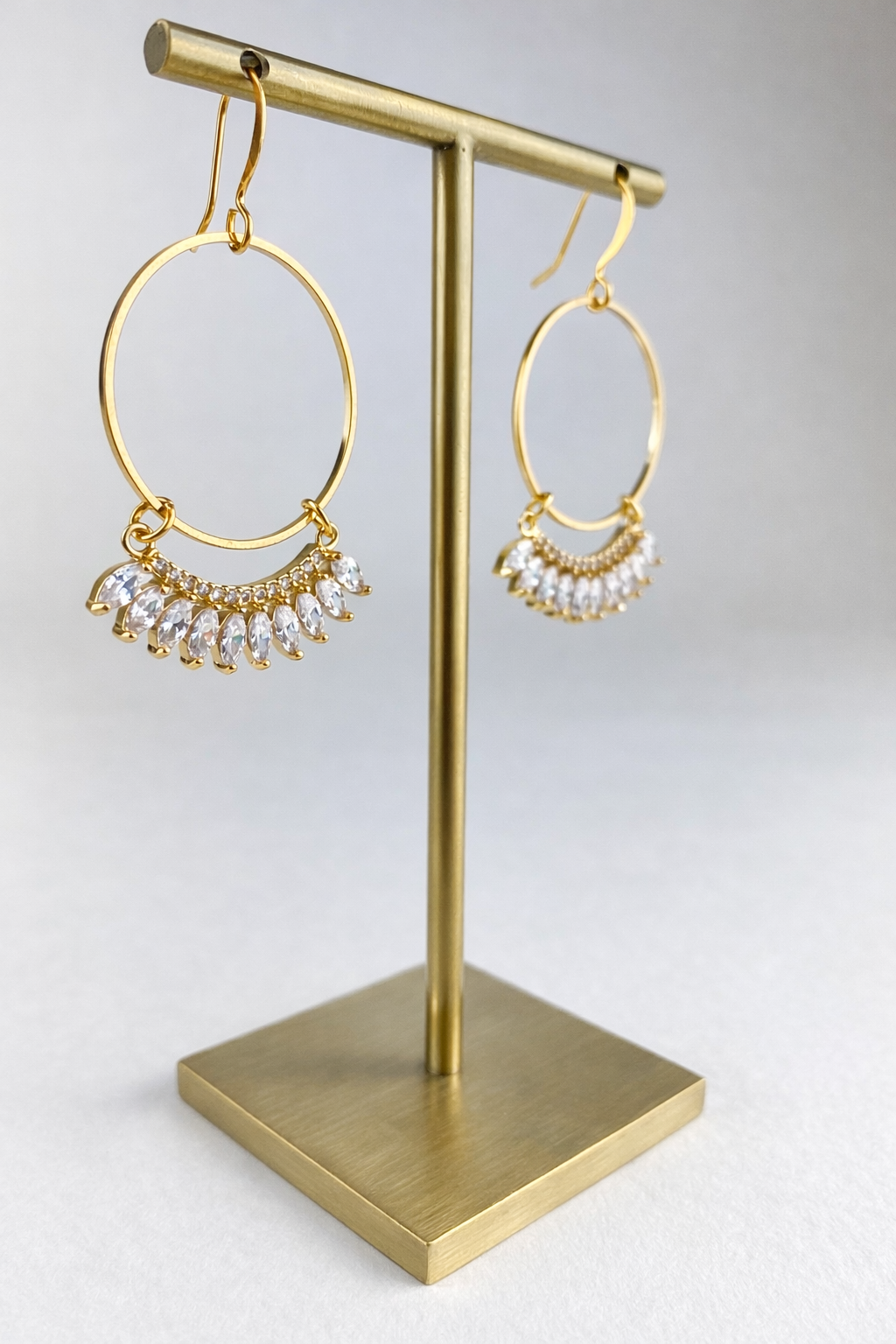 CZ Pendant Hoop Earrings
