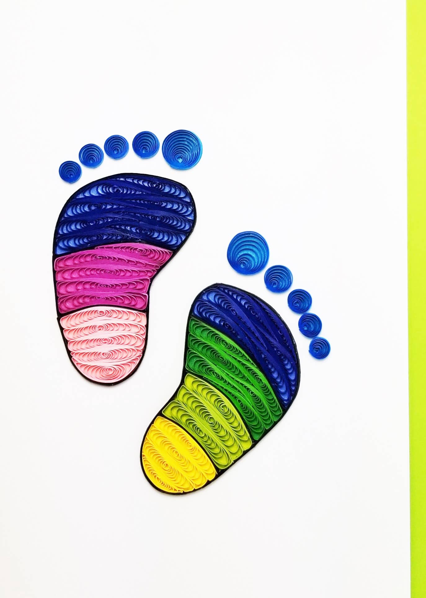 Baby Feet Quilled Greeting Card