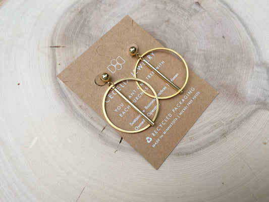 Elegant Gold-Plated Bar Hoop Earrings