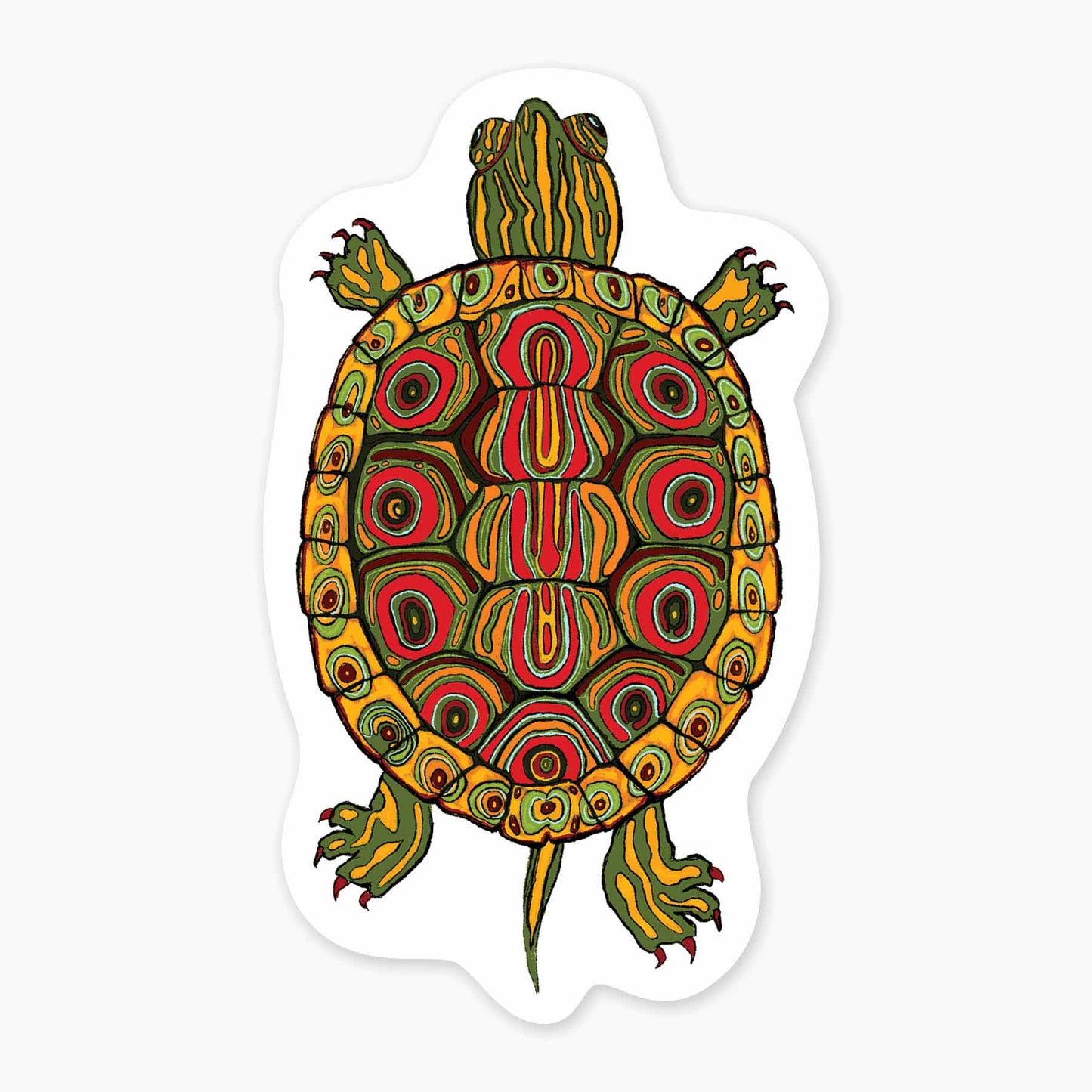 Painted Turtle - 3" Art Sticker