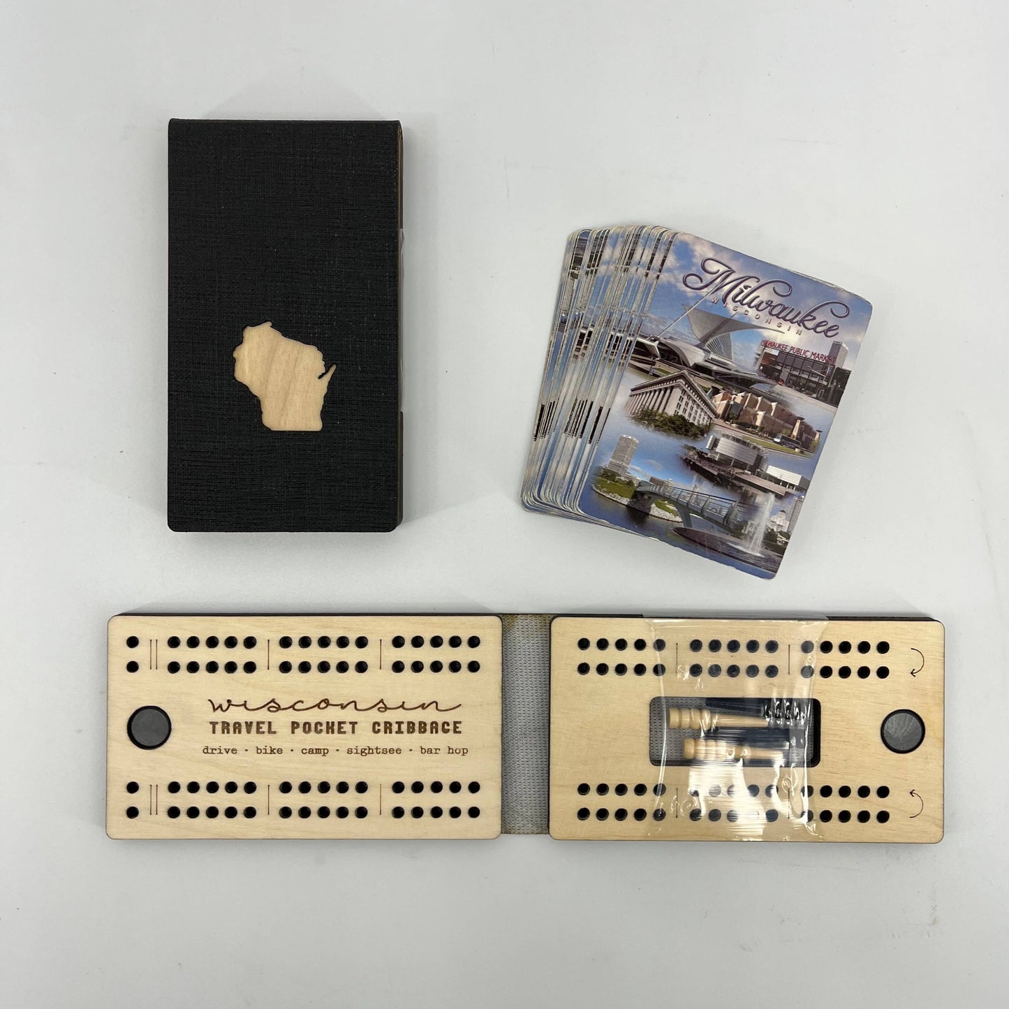 State Collection | Travel Size Pocket Cribbage Board: Wisconsin