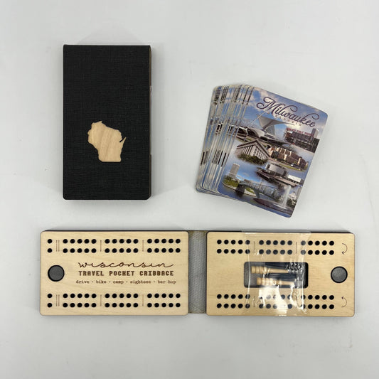 State Collection | Travel Size Pocket Cribbage Board: Wisconsin