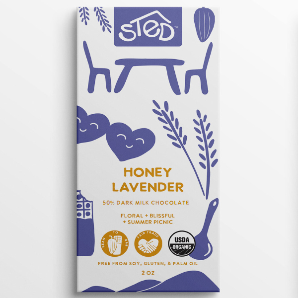 Honey Lavender 2 oz Chocolate Bar
