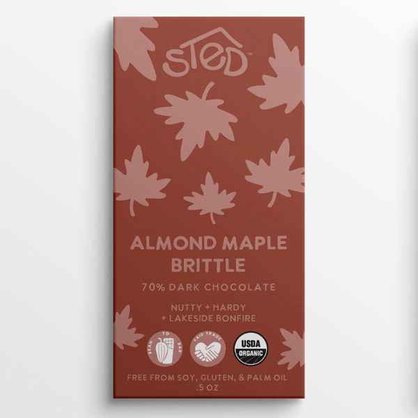Mini Almond Maple Brittle .5 oz Chocolate Bar