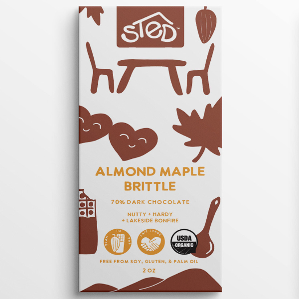 Almond Maple Brittle 2 oz Chocolate Bar